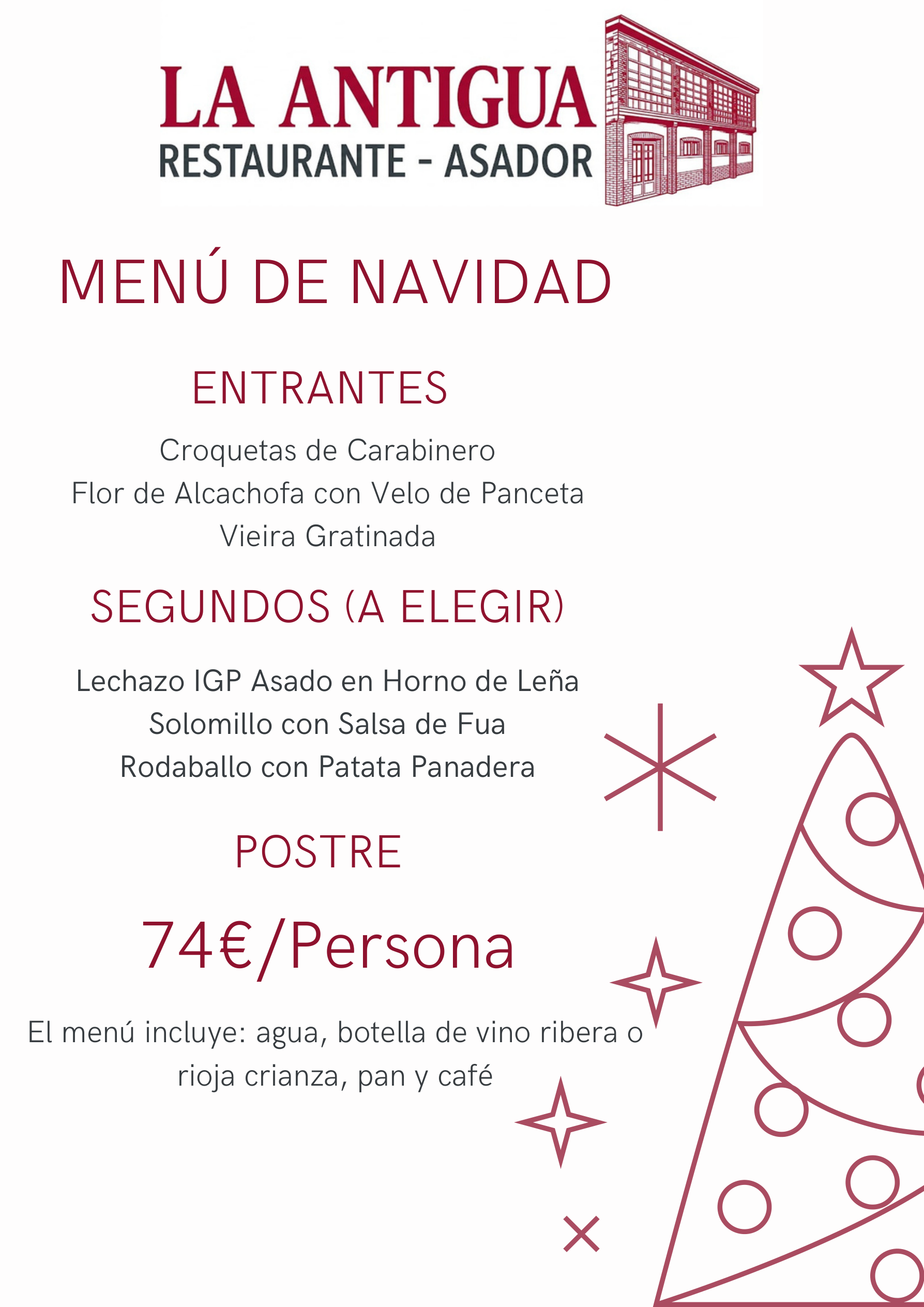 Menú Especial de Navidad — Asador La Antigua, Quintanadueñas (Burgos)